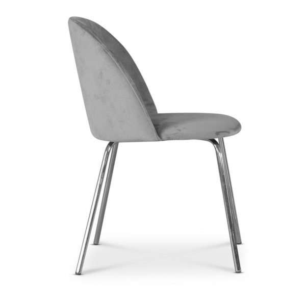 Giovani velvet stol - Gr�/Krom