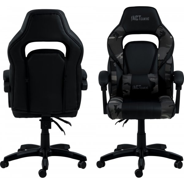 Chaise de bureau / chaise de jeu Canyon - PU noir/gris