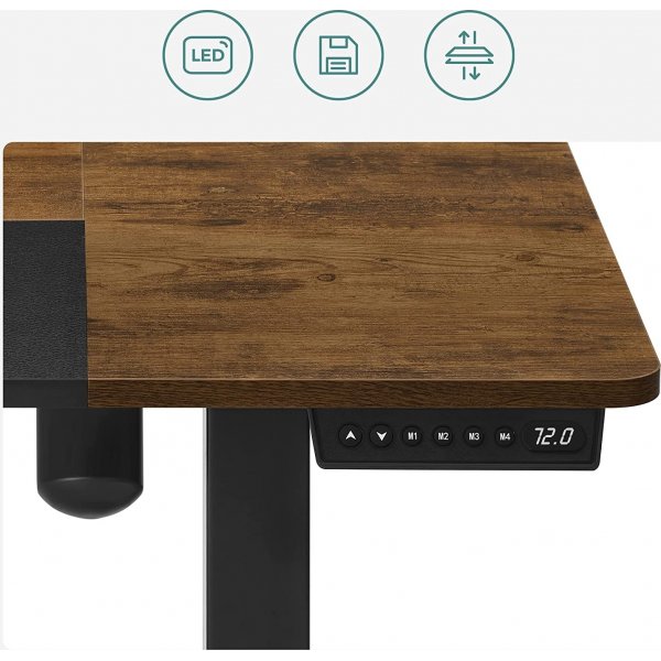 Charlene höj och sänkbart skrivbord 140 x 60 cm - Brun/svart Charlene höj och sänkbart skrivbord 140 x 60 cm - Brun/svart