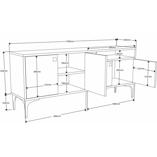 Meuble TV Artemis - Chêne Meuble TV Artemis - Chêne