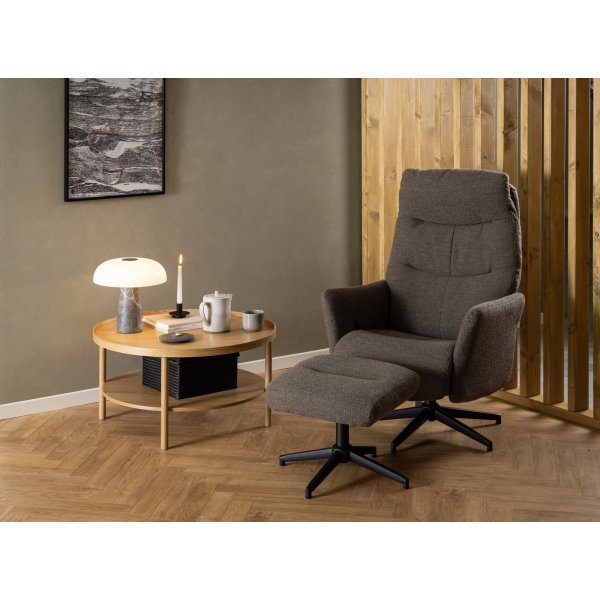 Fauteuil inclinable London avec repose-pieds - Gris Fauteuil inclinable London avec repose-pieds - Gris