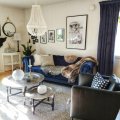 Kundbild Royal Chesterfield 3-sits soffa i sammet mörkblå: Snygg, bra kvalitet och är helnöjd.