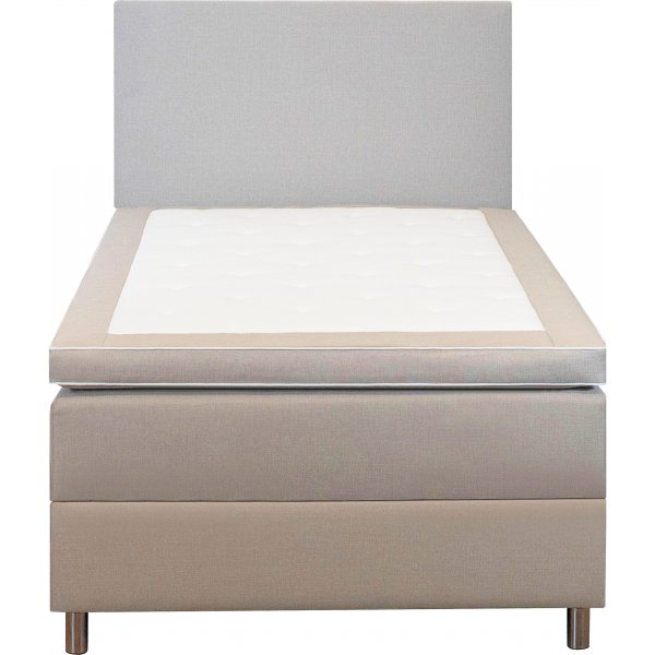 Bed 120x200 cm beige met opbergruimte 5 zones pocketvering