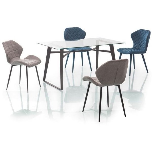 Matbord Jayda 140 cm - Glas/svart