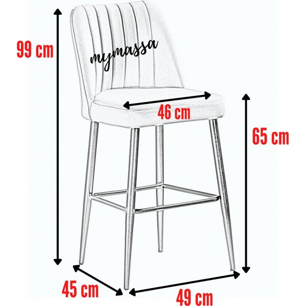 Ensemble de tabourets de bar Vento - Violet/noir Ensemble de tabourets de bar Vento - Violet/noir