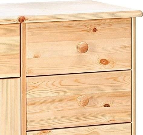 Buffet Mario avec 2 caissons et 6 tiroirs - Pin laqu