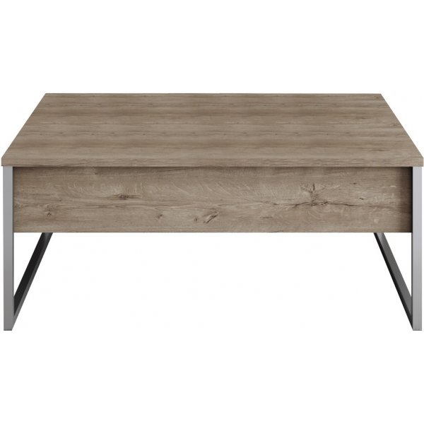 Table basse Lux 90 x 60 cm - Noyer/argent