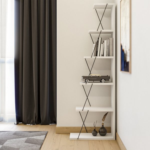 Tellus bokhylla - Vit/svart Tellus bokhylla - Vit/svart