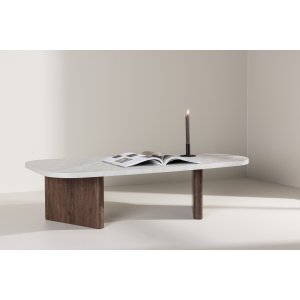 Grnvik salontafel 130 x 65 cm - Lichtgrijs/mokka