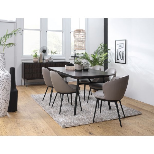 Fauteuil Billy en PU gris clair Fauteuil Billy en PU gris clair