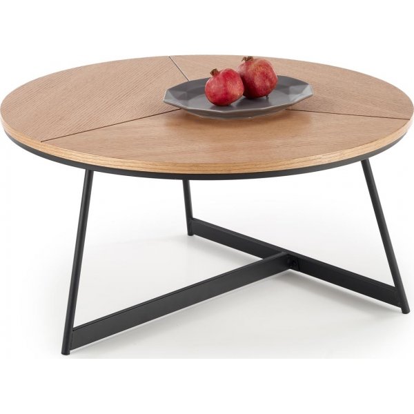 Table basse Polos 80 cm - Chne/noir