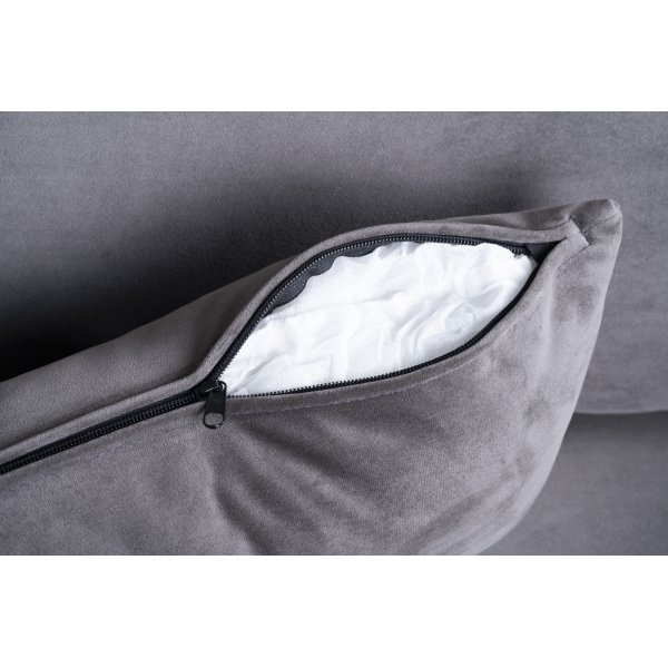 Divansoffa i grått sammet - Copenhagen + Fläckborttagare för möbler Divansoffa i grått sammet - Copenhagen + Fläckborttagare för möbler