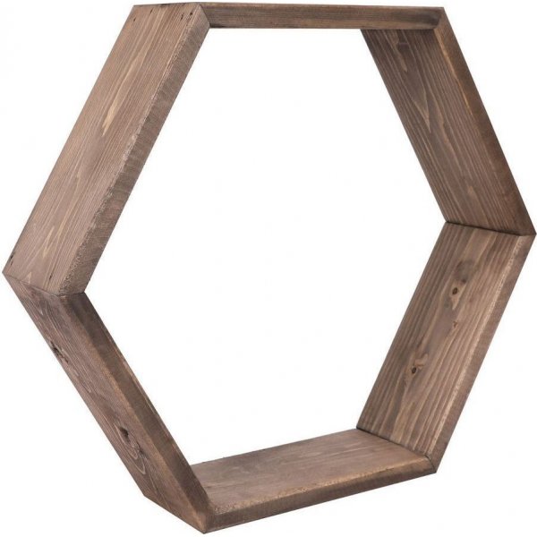 Hex wandplank - Walnoot