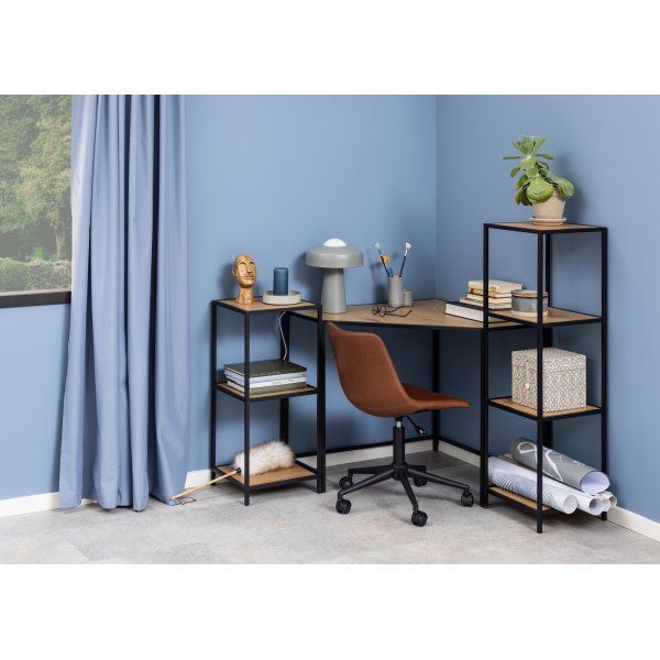 Bibliothèque Seaford 35x119 cm - Chêne/noir Bibliothèque Seaford 35x119 cm - Chêne/noir