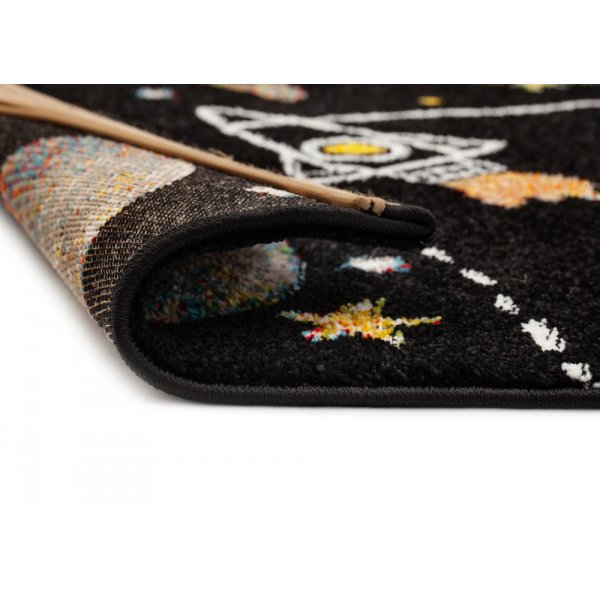 Kindervloerkleed Mitchell Space - Zwart