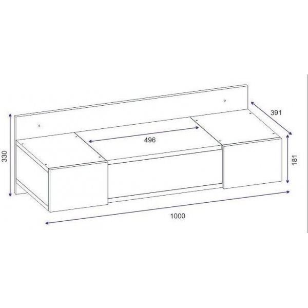 Zakkum sminkbord 100 x 39 cm - Vit