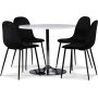 Tiana bord med kromad fot 90 cm - Vit (Hgglans) / Krom