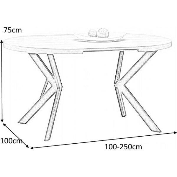 Table à manger Nastro 100-250 cm - Marbre blanc/noir Table à manger Nastro 100-250 cm - Marbre blanc/noir