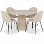 Matgrupp Lanzo 120 cm med 4 st Astrid stolar i beige sammet