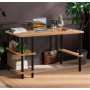 Moon skrivbord 120x70 cm - Svart/furu