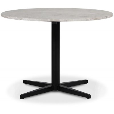SOHO matbord Ø105 cm - Matt svart kryssfot / Silver marmor