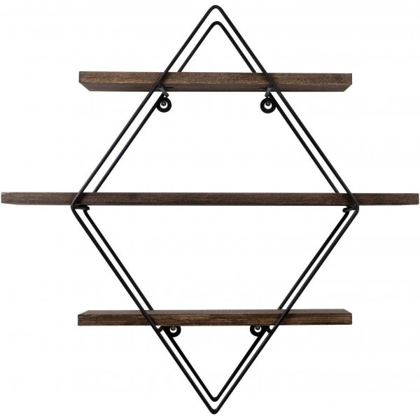 Erasmus wandplank - Zwart/walnoot Erasmus wandplank - Zwart/walnoot