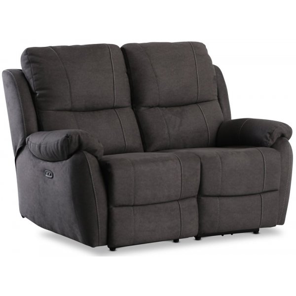 Reclinersoffa 2-sits elektrisk i antracit microfibertyg + Textilrengöring för möbler Reclinersoffa 2-sits elektrisk i antracit microfibertyg + Textilrengöring för möbler