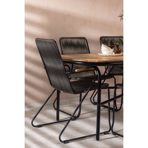 Holmbeck utematgrupp med 6 st Bois stolar - Svart/Natur Holmbeck utematgrupp med 6 st Bois stolar - Svart/Natur