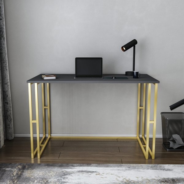 Kane skrivbord 120 x 60 cm - Guld/antracit Kane skrivbord 120 x 60 cm - Guld/antracit