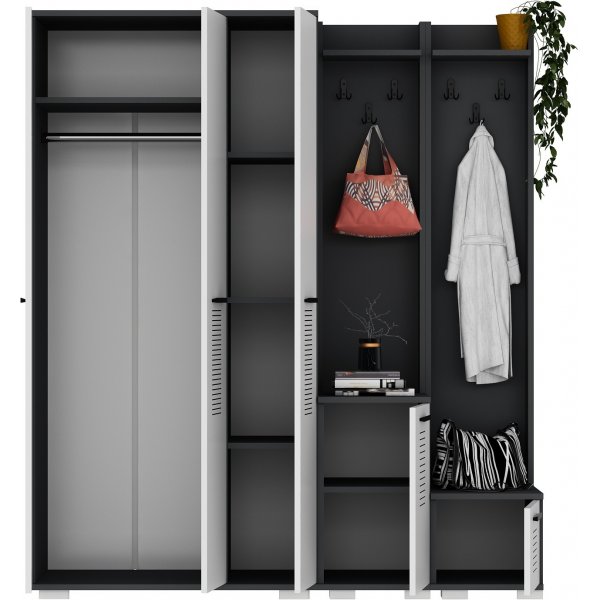 Cintre Asimo 160 x 45 x 183 cm - Anthracite/blanc Cintre Asimo 160 x 45 x 183 cm - Anthracite/blanc