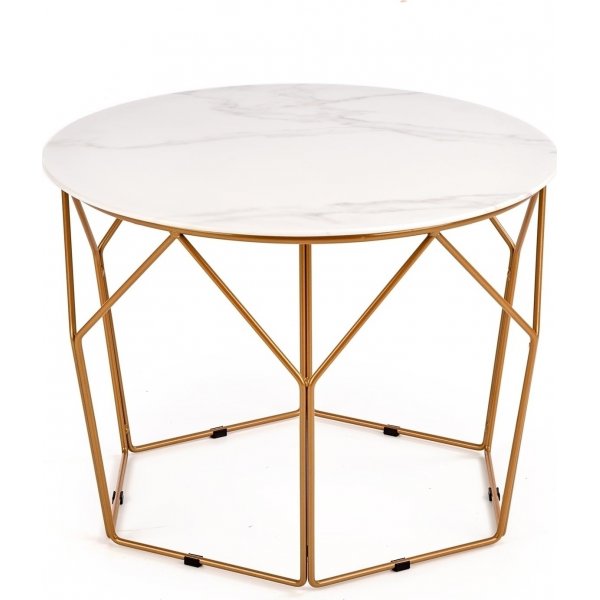 Table basse Wisconsin Ø60 cm - Marbre blanc/or Table basse Wisconsin Ø60 cm - Marbre blanc/or