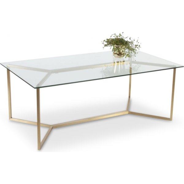 Palma soffbord 130 cm - Glas / Mässing
