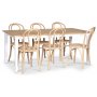 Fr matgrupp; matbord 180x90 cm - Vit / oljad ek med 6 st Danderyd No.18 stolar Whitewash
