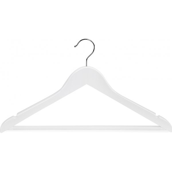 Cintre, bois, 44,5 cm, paquet de 50 - Blanc Cintre, bois, 44,5 cm, paquet de 50 - Blanc