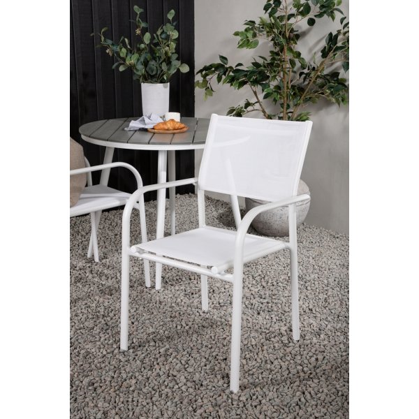 Break utematgrupp med 2 st Santorini stolar - Gr/Vit