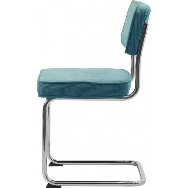 Chaise Aero en velours ctel turquoise