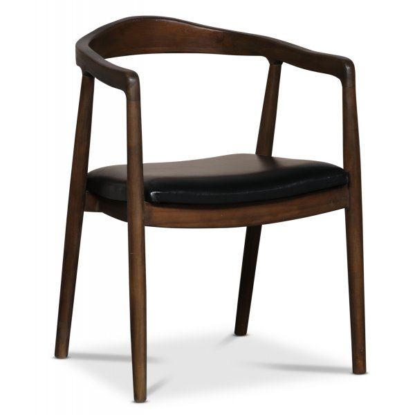 Bond karmstol - Teak / Svart PU