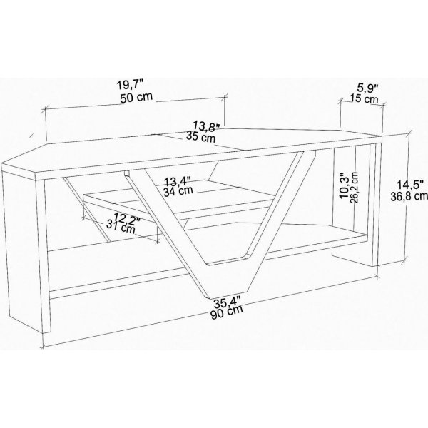 Banc multimédia Karin - Noyer/noir Banc multimédia Karin - Noyer/noir