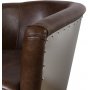 Tank clubftlj i lder Tobacco vintage / Metall + Textilskydd fr mbler
