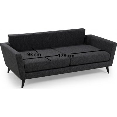 Mayorka 3-sits soffa - Mörkgrå