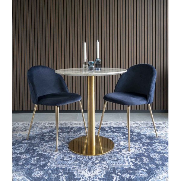 Bolzano Matbord - Marmorimitation/mässing - ø70 + Möbeltassar Bolzano Matbord - Marmorimitation/mässing - ø70 + Möbeltassar