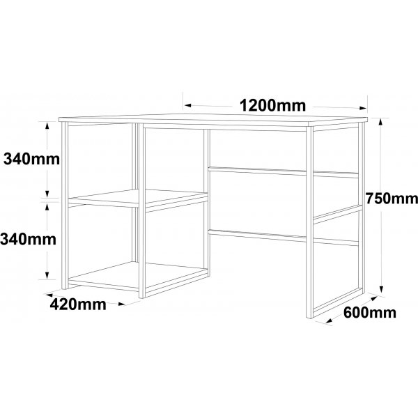 Bureau Voyage 23, 120 x 60 cm - Marbre blanc/or