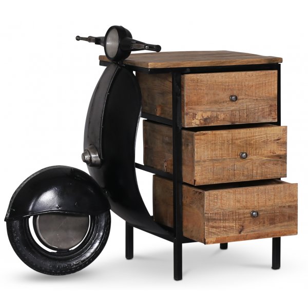 Vintage Vespa sngbord - Svart/silver