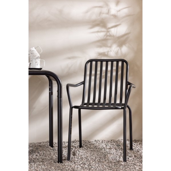 Borneo utematgrupp med 2 st Peking stolar - Svart