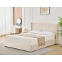 Sngram med frvaring inklusive snggavel 160 x 200 cm beige - Bianca