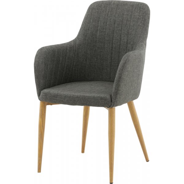 Fauteuil Paolo - Gris foncé/chêne Fauteuil Paolo - Gris foncé/chêne