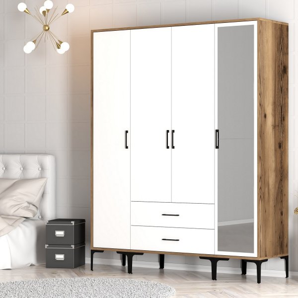 Armoire Kumsal 16 Noyer/blanc Armoire Kumsal 16 Noyer/blanc