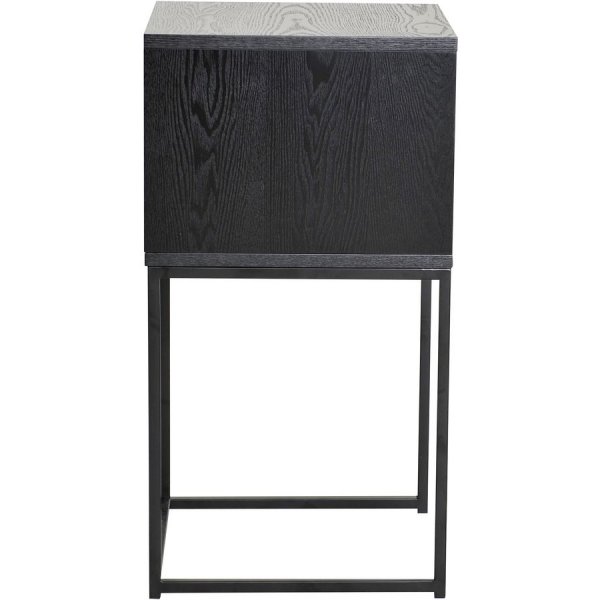 Domino sngbord med hylla - Svart askfaner