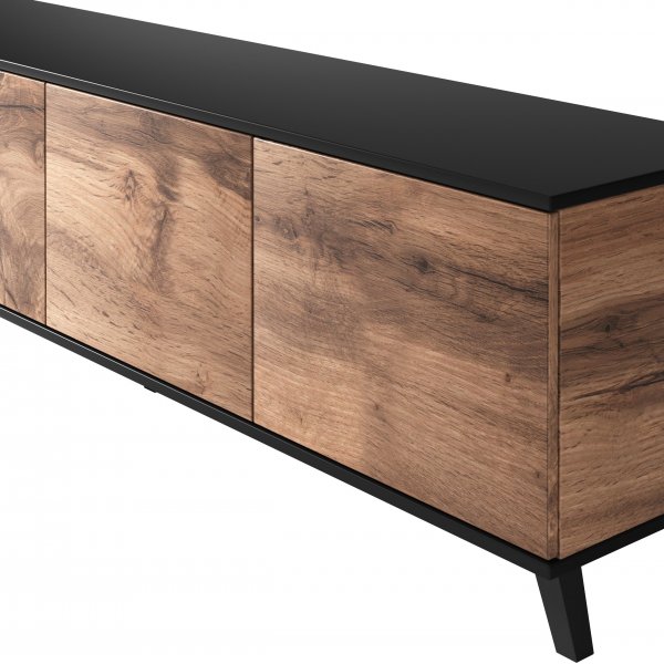 Banc Fate Media 200 cm - Chêne Wotan/noir Banc Fate Media 200 cm - Chêne Wotan/noir