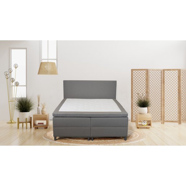 Accent boxbed s�ng med f�rvaring - 160 x 200 cm - Beige